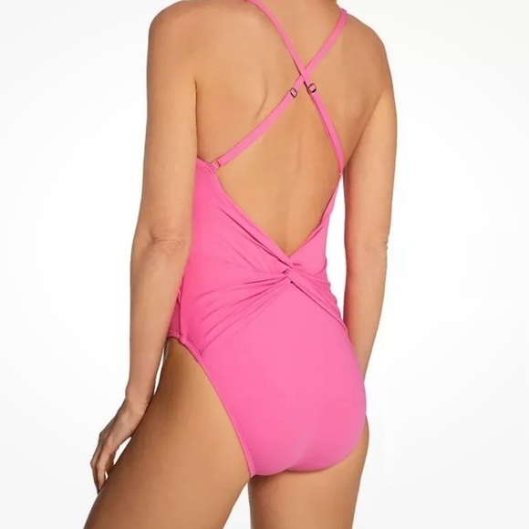 BLEU Rod Beattie Twist & Shout Pink 1-PC Swimsuit Sz 12 - Picture 4 of 13